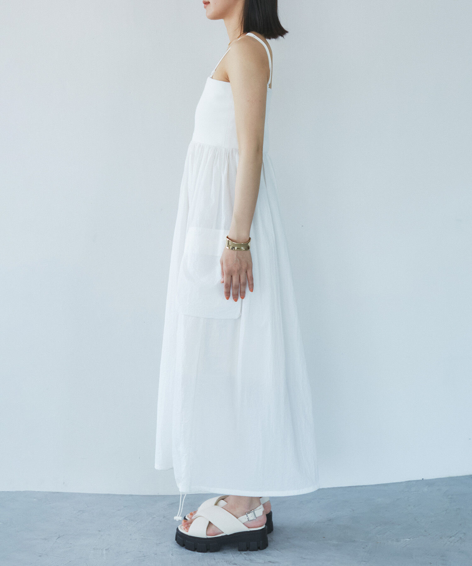 VIS「【SET】ショートボレロ＆リブ切り替えキャミワンピース」|ワンピース|