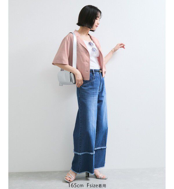 VIS「【Chocomoo】VIS別注バック刺繍クロップドハーフスリーブシャツ」|シャツ・ブラウス|