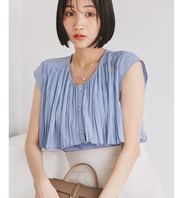VIS「プリーツデザインブラウス/通勤対応」|シャツ・ブラウス|