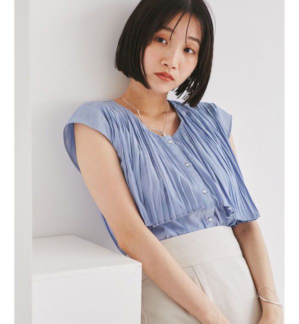 VIS「プリーツデザインブラウス/通勤対応」|シャツ・ブラウス|