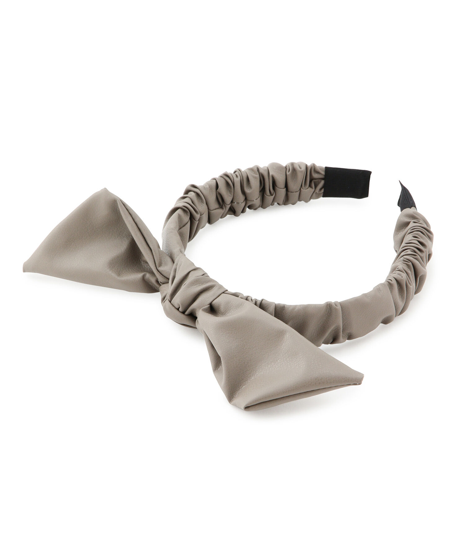 ROPE PICNIC PASSAGE「ソフトフェイクレザーギャザーリボンカチューシャ」|カチューシャ|