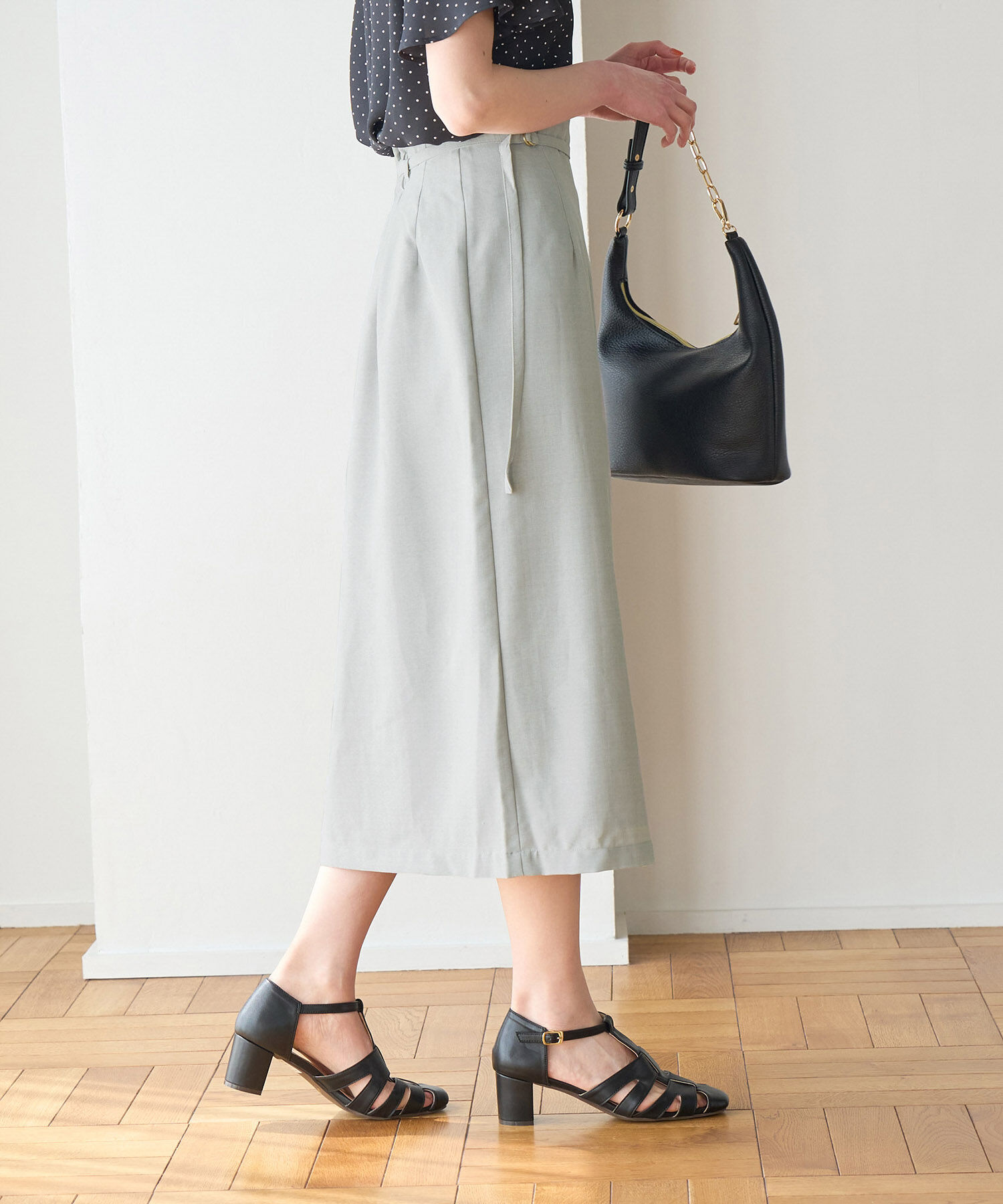 Rope&rsquo;Picnic「【着丈が選べる/着丈長め】リネンライクラップスカート」|スカート|