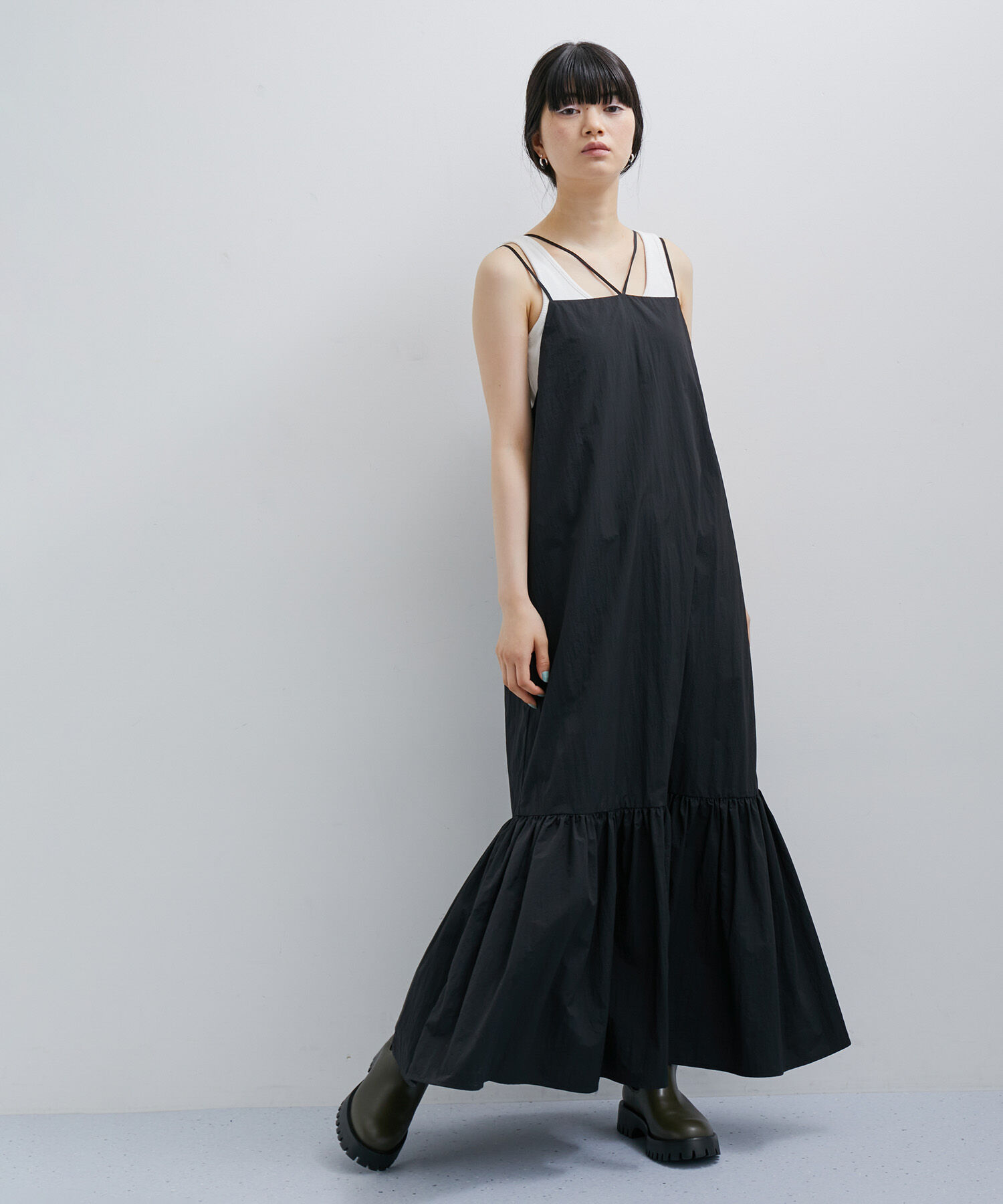 ADAM ET ROPE'「〈SETアイテム〉ボレロスリーブセットキャミワンピース」|ワンピース|