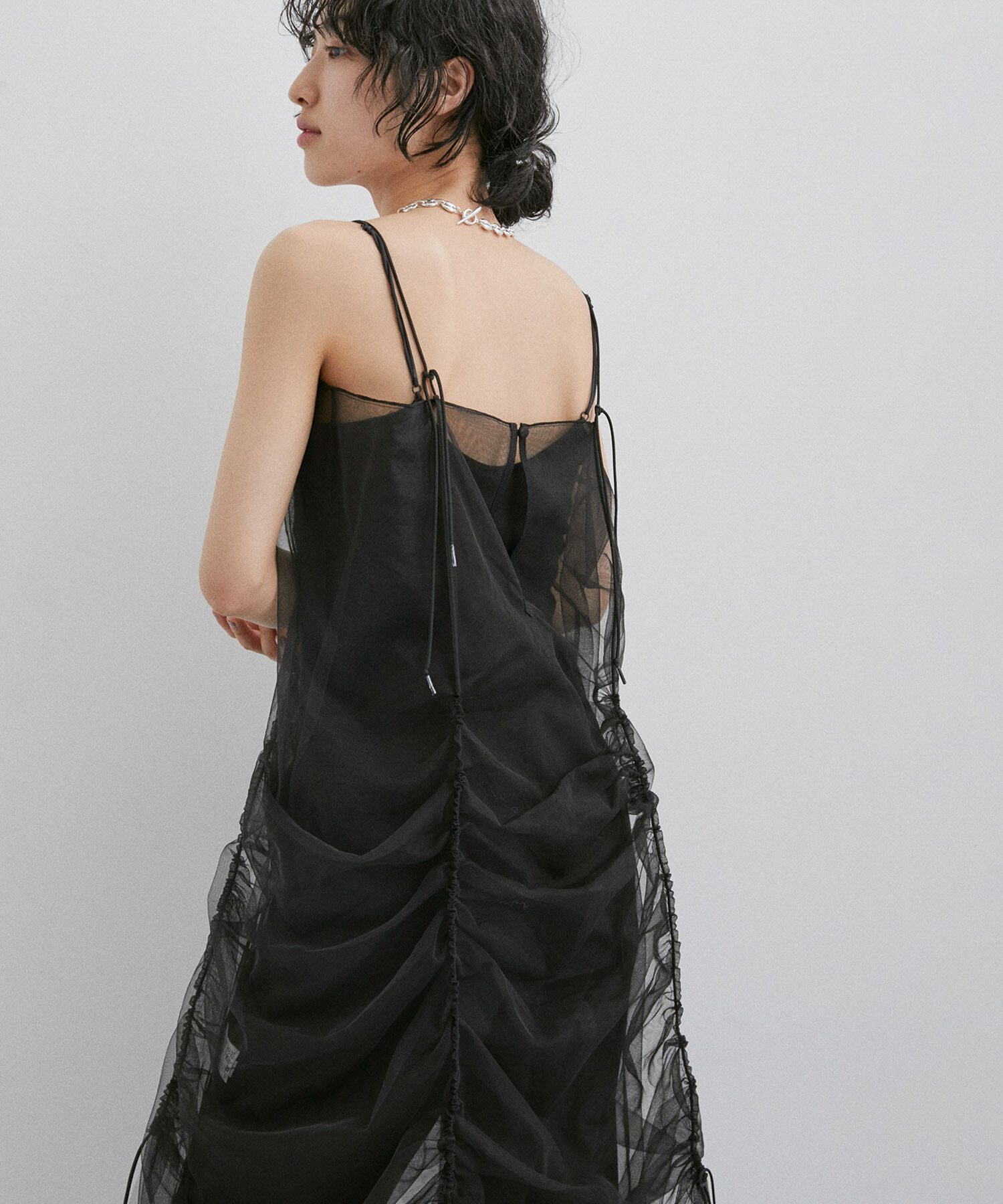 ADAM ET ROPE'「【逸品】ドロストリングチュールドレス」|ワンピース|