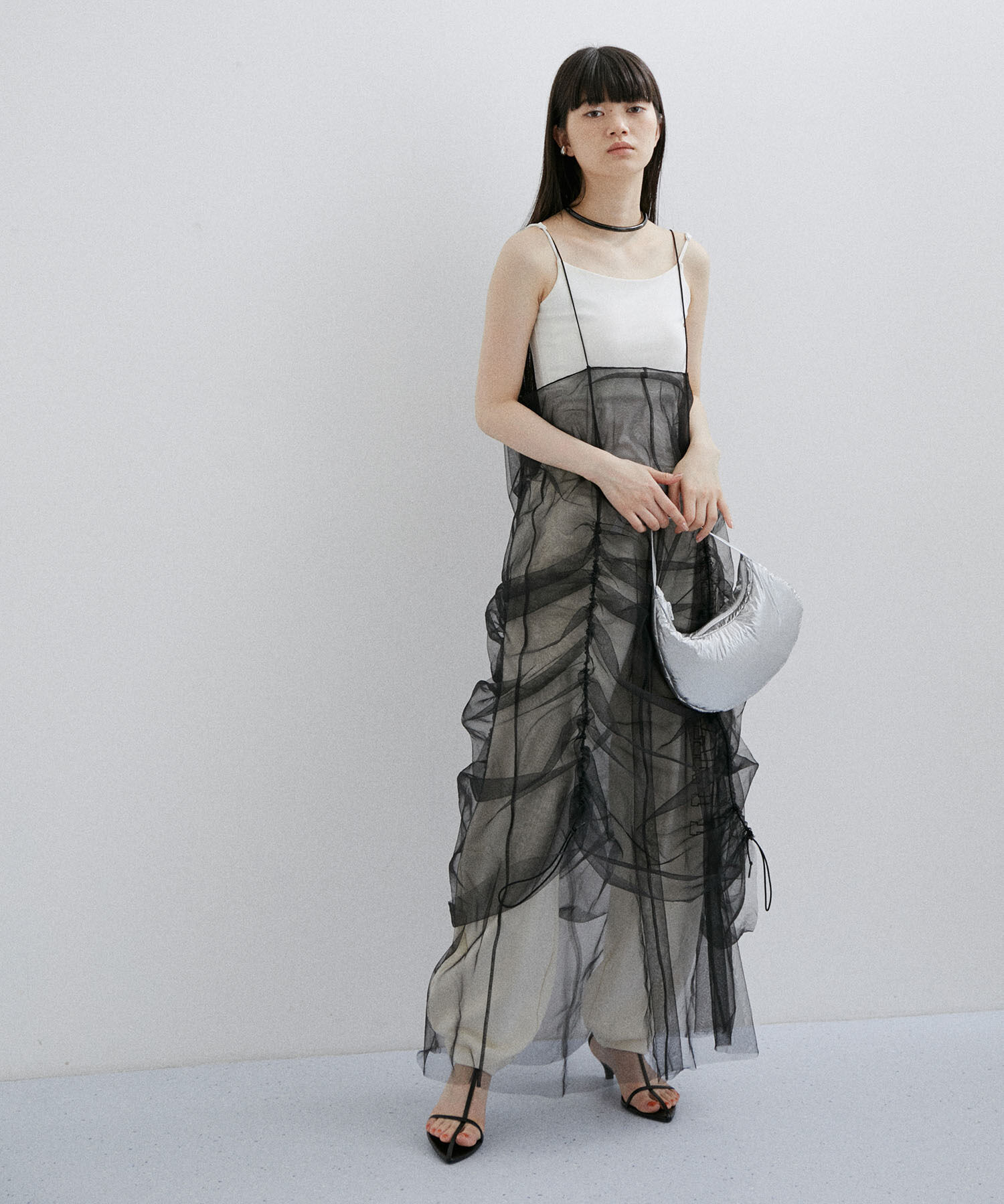 ADAM ET ROPE'「【逸品】ドロストリングチュールドレス」|ワンピース|