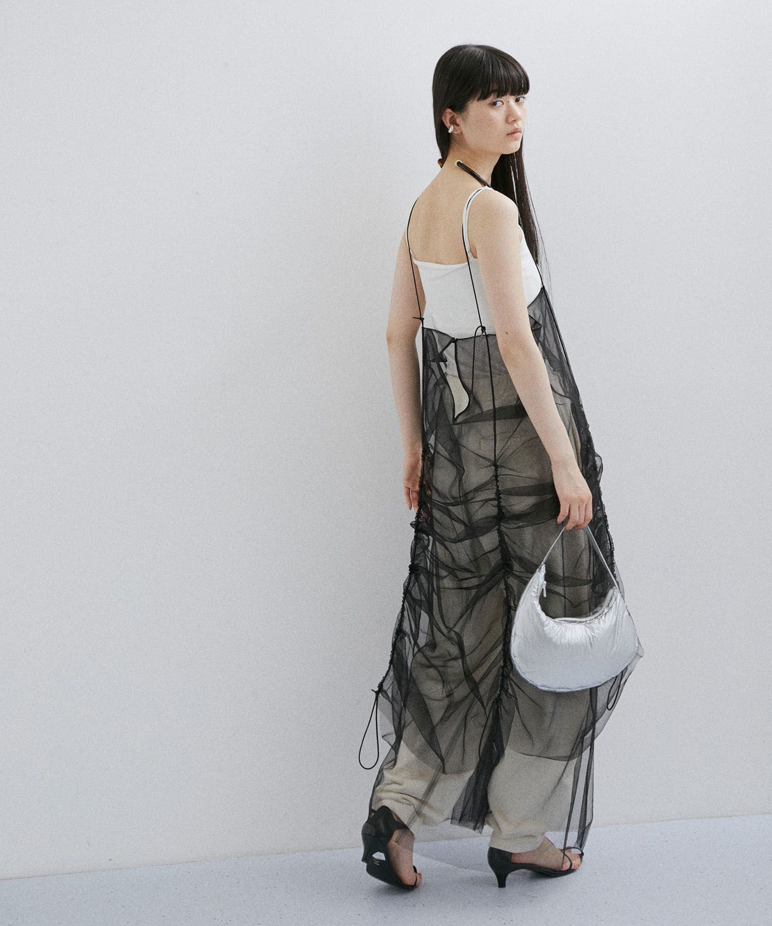 ADAM ET ROPE'「【逸品】ドロストリングチュールドレス」|ワンピース|