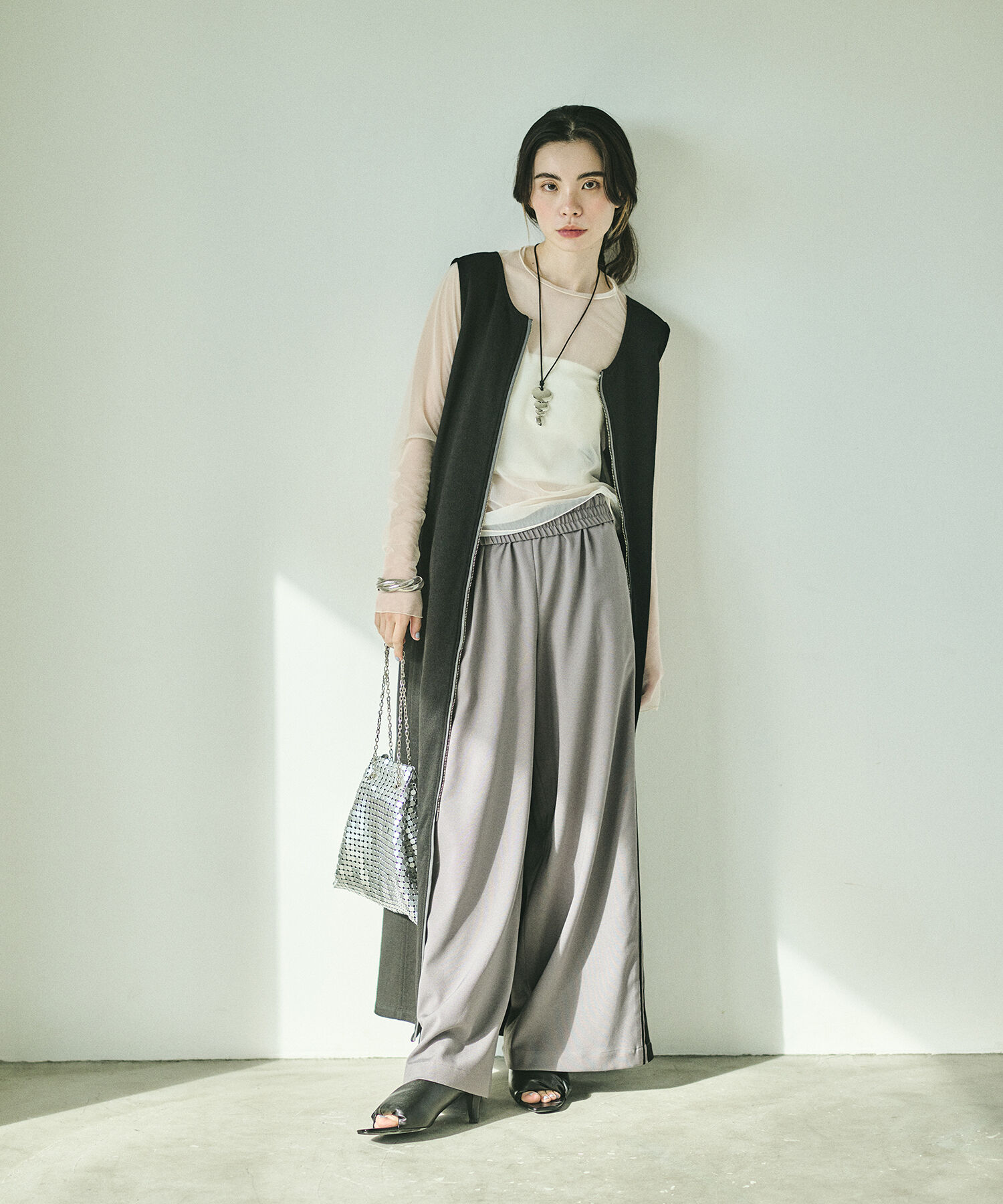 ADAM ET ROPE'「【WEB限定・サステナブル】2WAYジップジレワンピース」|ワンピース|