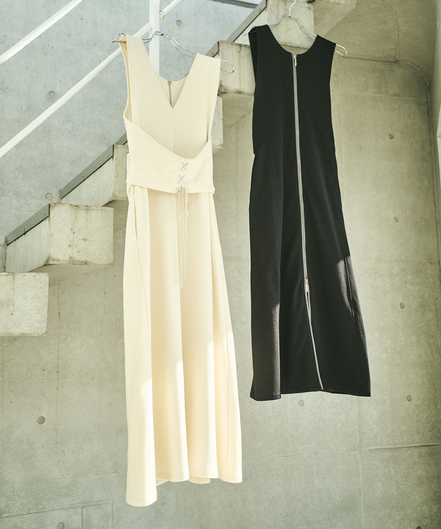 ADAM ET ROPE'「【WEB限定・サステナブル】2WAYジップジレワンピース」|ワンピース|