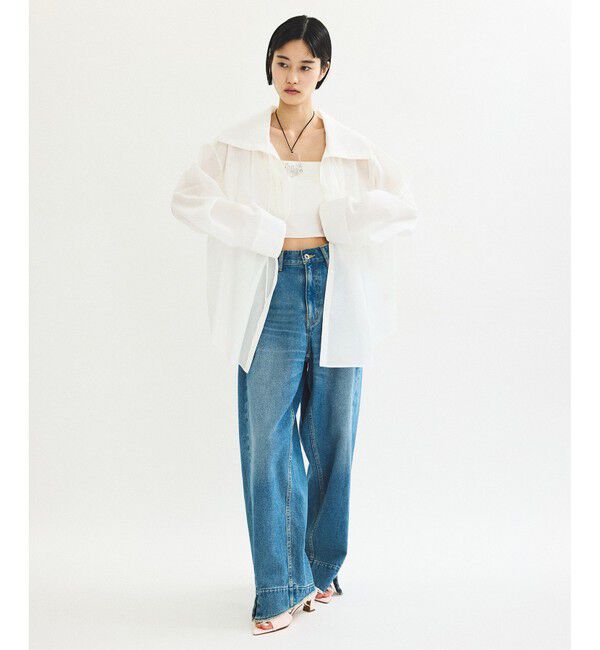 ADAM ET ROPE'「パナマコットンカーディガンブラウス」|シャツ・ブラウス|