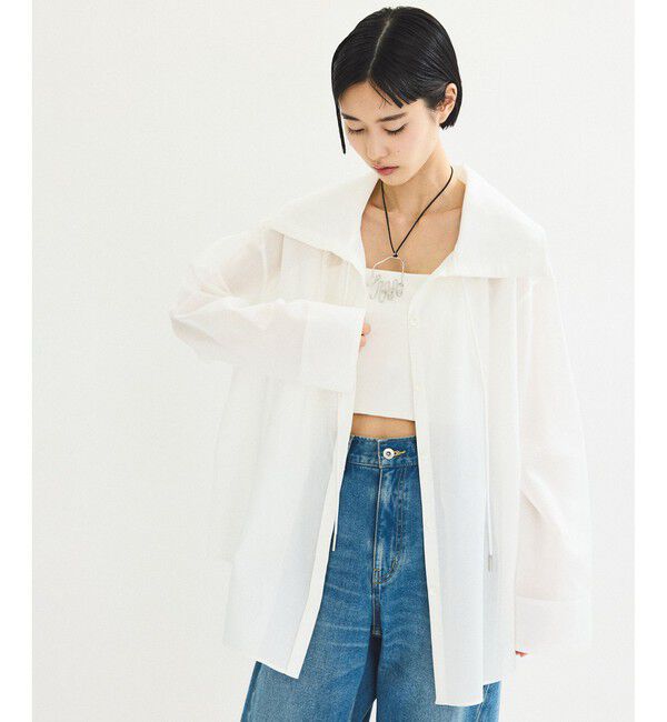 ADAM ET ROPE'「パナマコットンカーディガンブラウス」|シャツ・ブラウス|