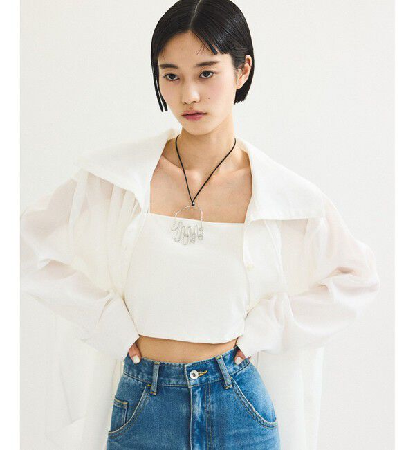 ADAM ET ROPE'「パナマコットンカーディガンブラウス」|シャツ・ブラウス|