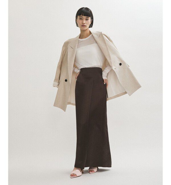 ADAM ET ROPE'「【サステナブル】Naiaサテンアシンメトリースカート」|スカート|