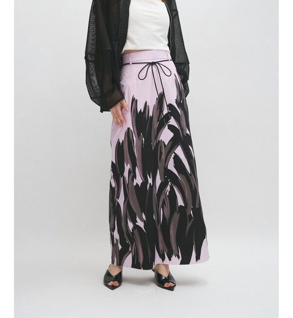 ADAM ET ROPE'「メイクプリントスカート」|スカート|ピンク(63)