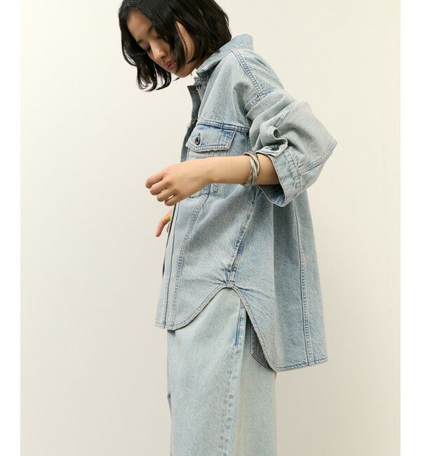 ADAM ET ROPE'「【サステナブル】シャツライクGジャン」|デニムジャケット|