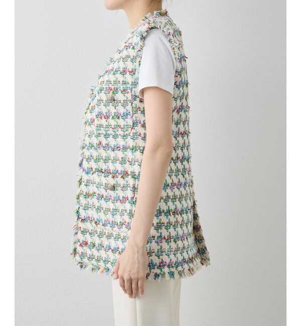  「LINTONフリンジジレ」|ベスト・ジレ|