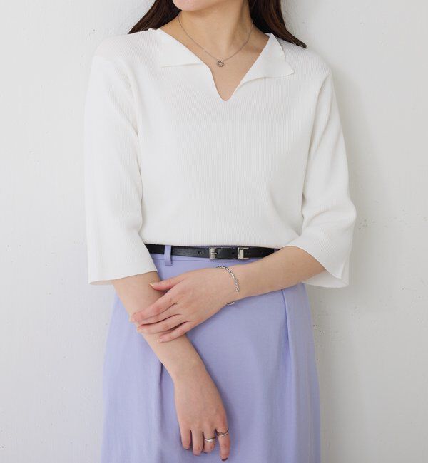  「ハーフスリーブコンパクトニット」|ニット・セーター|
