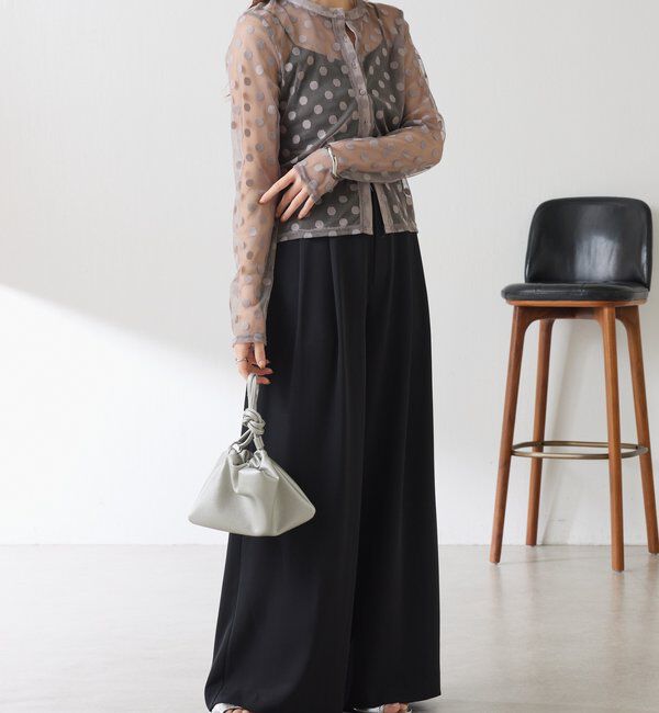  「【Nuel/ヌエル】 キャミ付きドットカーディガン」|Tシャツ・カットソー|