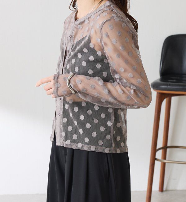  「【Nuel/ヌエル】 キャミ付きドットカーディガン」|Tシャツ・カットソー|