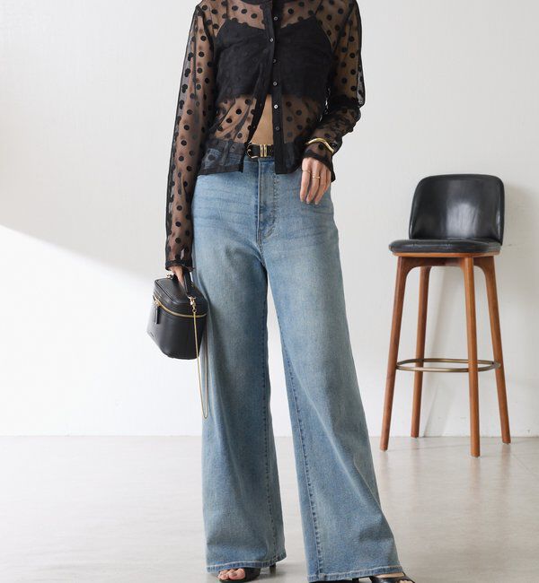  「【Nuel/ヌエル】 キャミ付きドットカーディガン」|Tシャツ・カットソー|