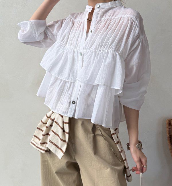  「【WEB限定】ラッフルブラウス」|シャツ・ブラウス|