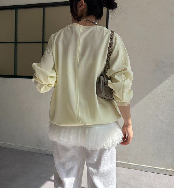  「袖ニット切替ドロストジョーゼットブラウス」|シャツ・ブラウス|