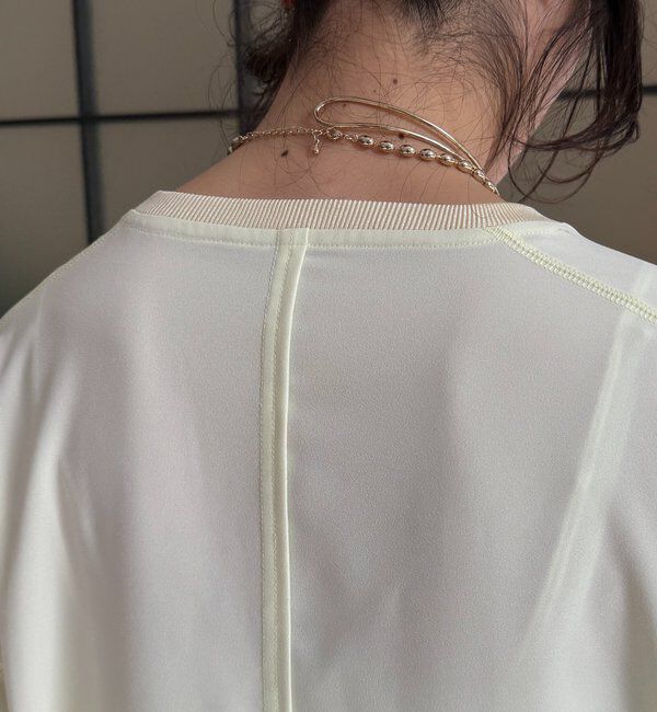  「袖ニット切替ドロストジョーゼットブラウス」|シャツ・ブラウス|