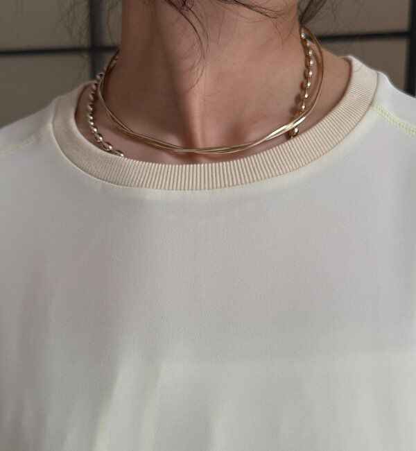  「袖ニット切替ドロストジョーゼットブラウス」|シャツ・ブラウス|