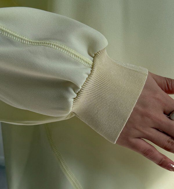  「袖ニット切替ドロストジョーゼットブラウス」|シャツ・ブラウス|