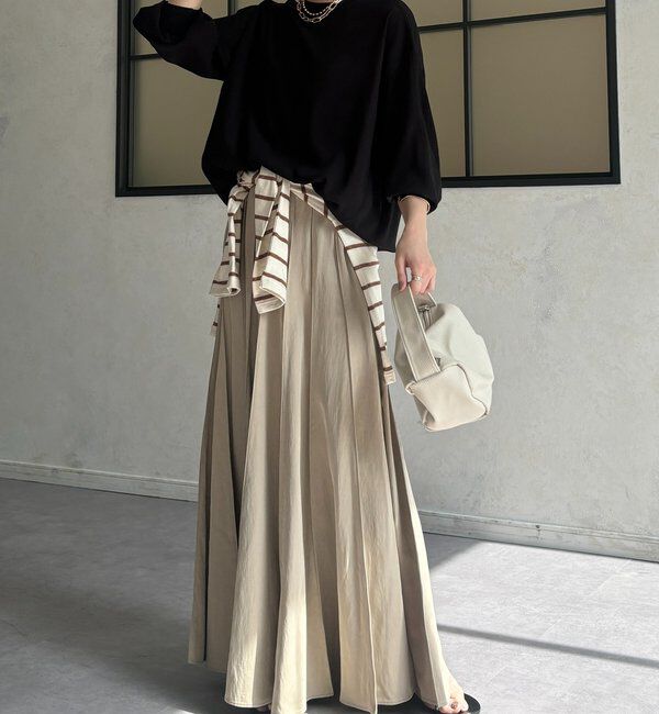  「袖ニット切替ドロストジョーゼットブラウス」|シャツ・ブラウス|