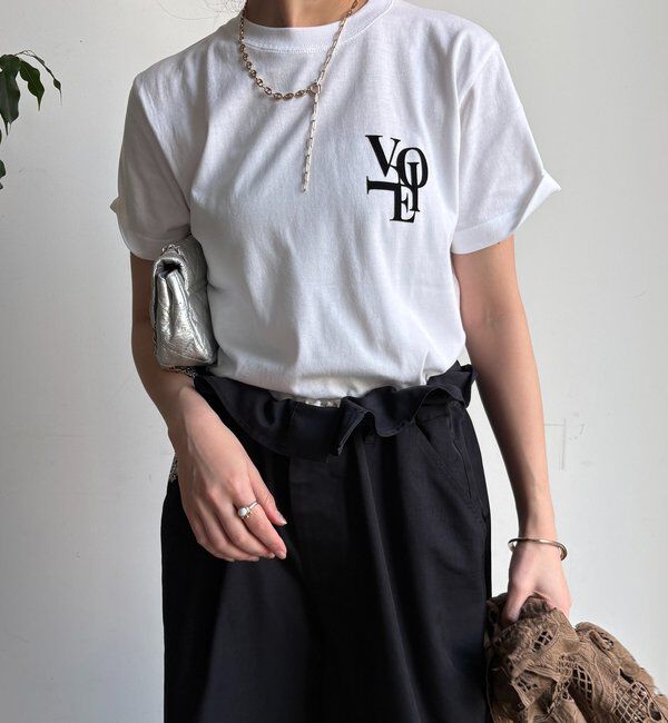  「voileワンポイントフロッキーロゴTEE」|Tシャツ・カットソー|ホワイト
