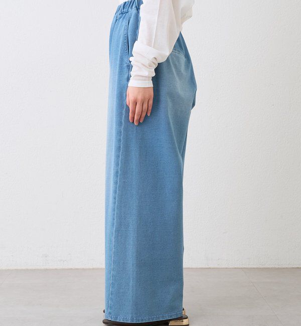  「予約【A・MONN(アモン)】フェイクデニムイージーパンツ」|デニム|