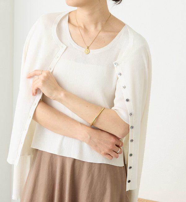  「予約【アンサンブル対応可】コットンリブカーディガン」|カーディガン|オフホワイト