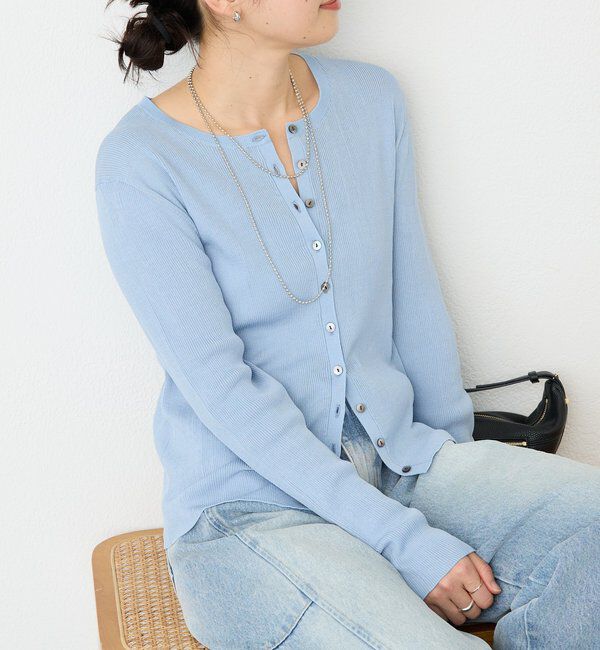  「予約【アンサンブル対応可】コットンリブカーディガン」|カーディガン|