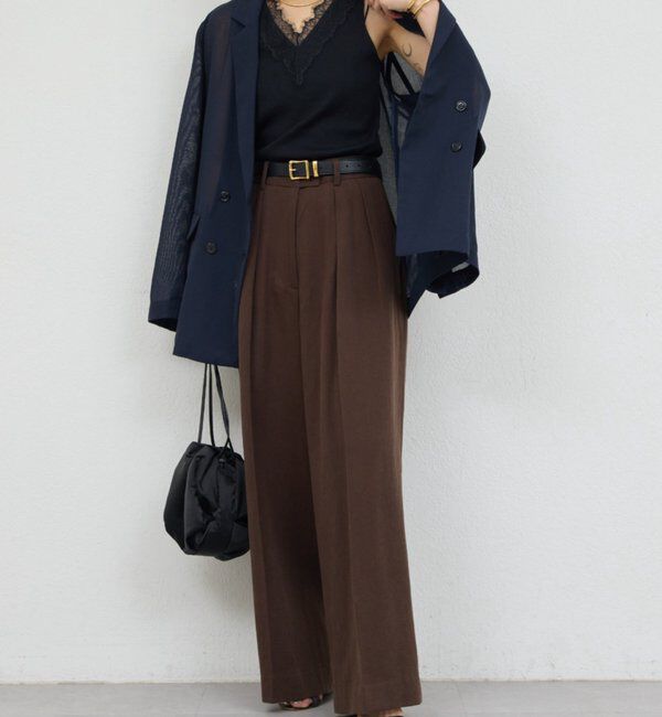  「リネンダブルタックパンツ」|チノ|