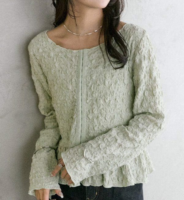  「シャーリングペプラム TOPS」|シャツ・ブラウス|