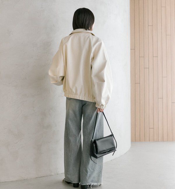  「バルーンスリーブフェイクレザーブルゾン」|ブルゾン・スタジャン|