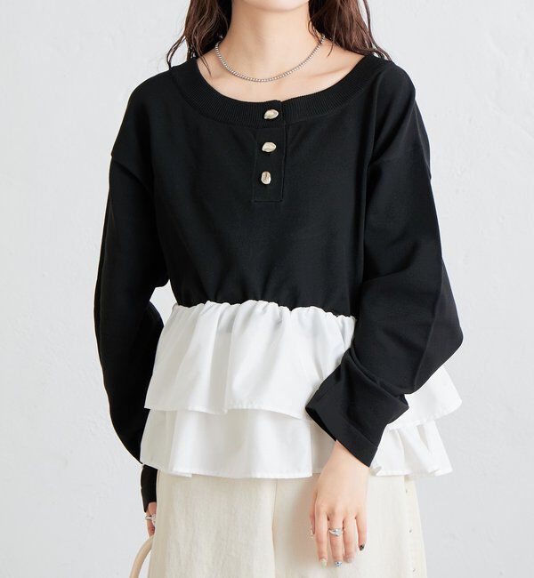  「ペプラムヘンリーニット」|ニット・セーター|