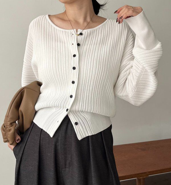  「プリーツパフカーディガン」|カーディガン|