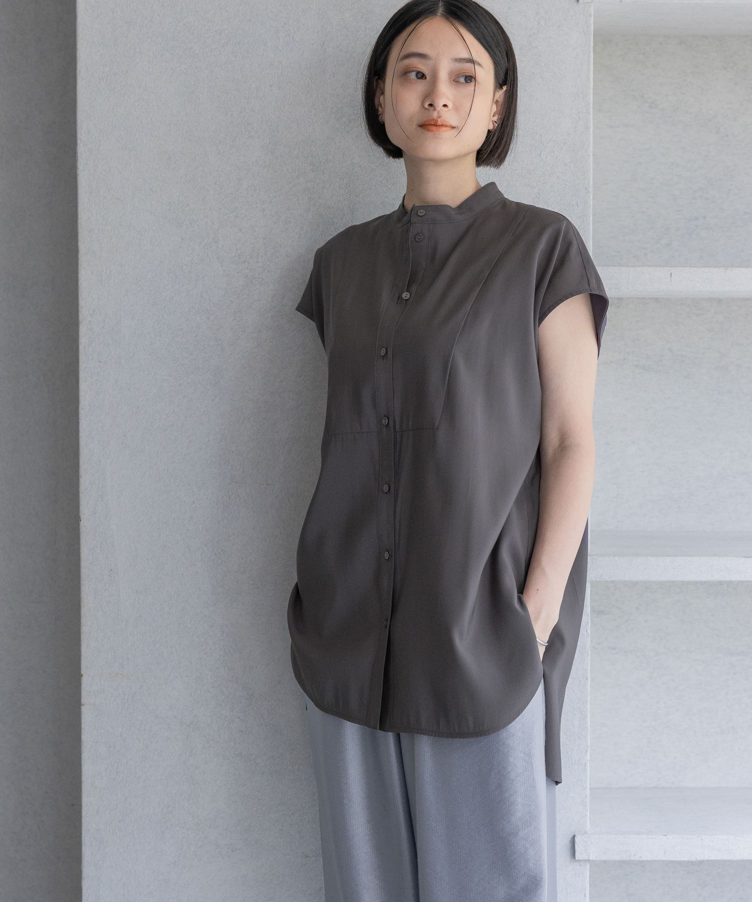 A part by 「ハイネックフレンチスリーブブラウス」|シャツ・ブラウス|