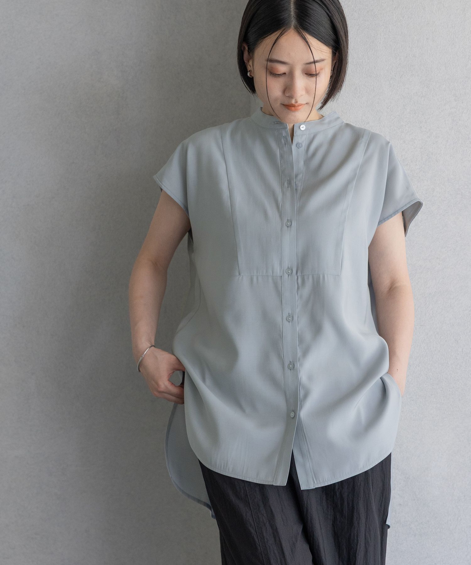 A part by 「ハイネックフレンチスリーブブラウス」|シャツ・ブラウス|