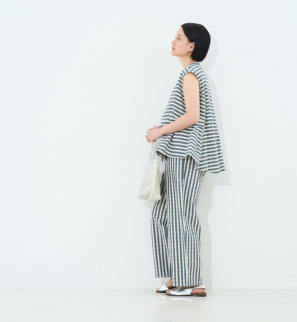 collex「ボーダーノースリーブブラウス」|シャツ・ブラウス|