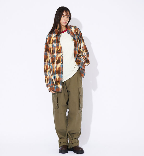 ABAHOUSE「【Revo.】チェック/フリンジ/ブリーチシャツ」|シャツ・ブラウス|