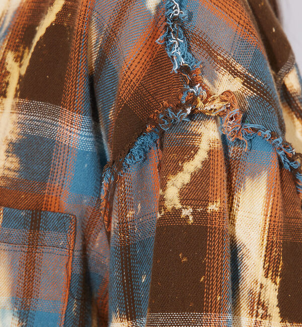 ABAHOUSE「【Revo.】チェック/フリンジ/ブリーチシャツ」|シャツ・ブラウス|