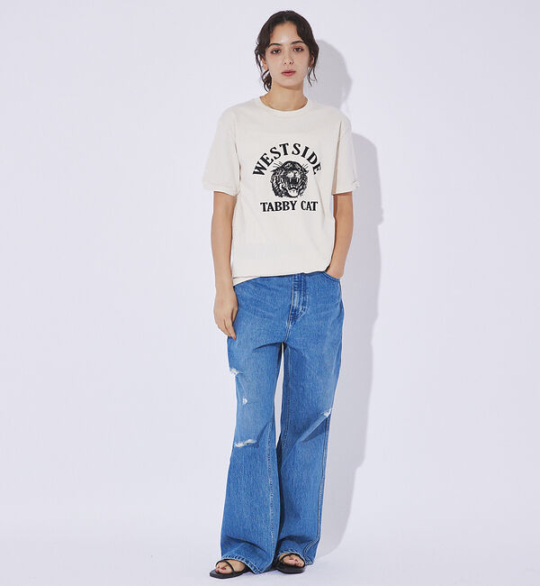 ABAHOUSE「【MIXTA/ミクスタ 】CREW NECK TABBY CAT Tシャツ」|Tシャツ・カットソー|