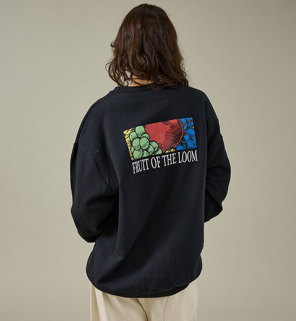 ABAHOUSE「【FRUIT OF THE LOOM】PRINT SWEAT2/ロゴ/ユニセック」|スウェット・ジャージ|ブラック