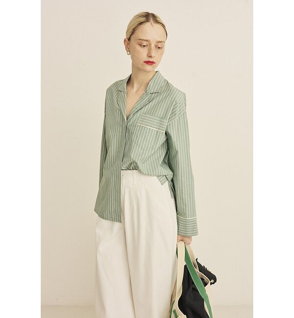 Rouge vif「【セットアップ対応】オープンカラーシャツ」|シャツ・ブラウス|