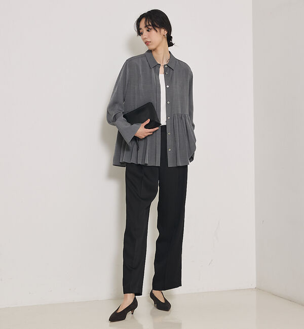 qualite「ギャザータック切り替えシャツ」|シャツ・ブラウス|