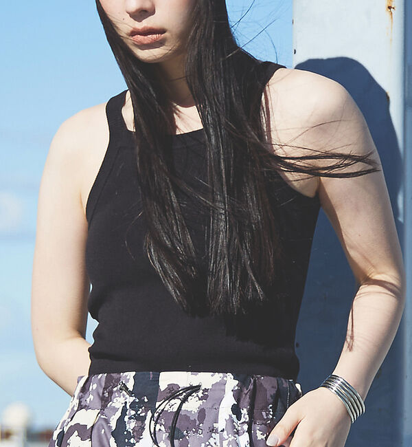 NOMINE「カップインアメスリニットタンク」|キャミソール|ブラック