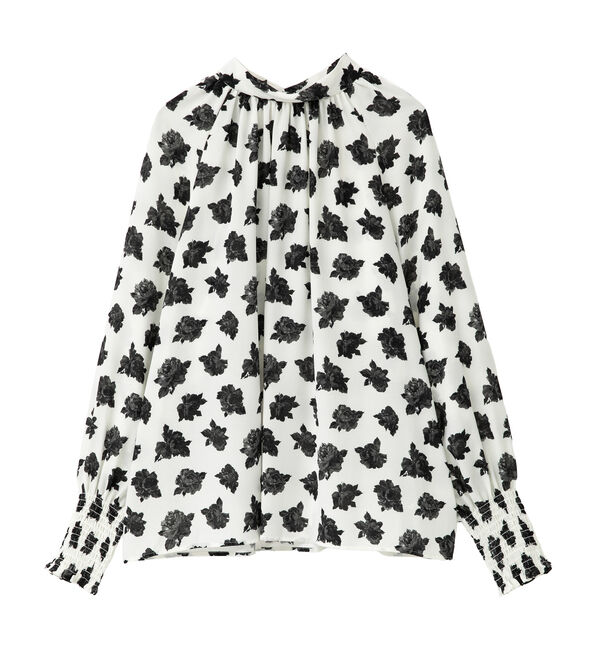 TIARA「オールドローズプリントハイネックブラウス」|シャツ・ブラウス|