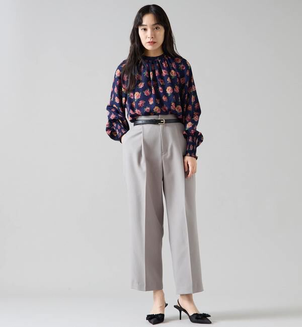 TIARA「オールドローズプリントハイネックブラウス」|シャツ・ブラウス|